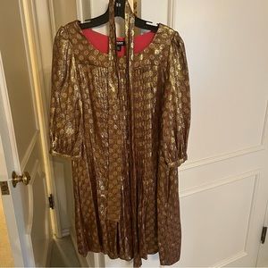 DKNY Gold Patterned Dress